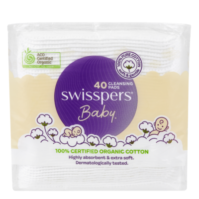Swisspers Baby Organic Cotton Large Pads 40s