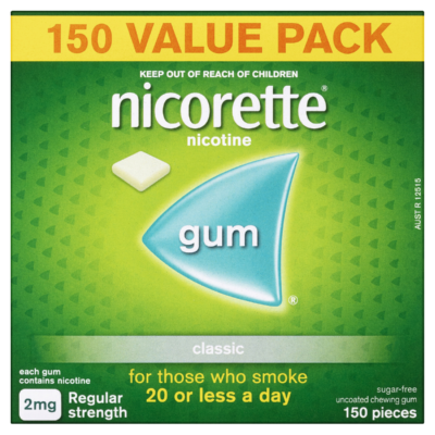 Nicorette Quit Smoking Regular Strength Nicotine Gum Classic 150 Pack