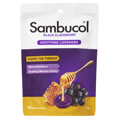 Sambucol Soothing Relief Throat Lozenge - Honey 16 Pack