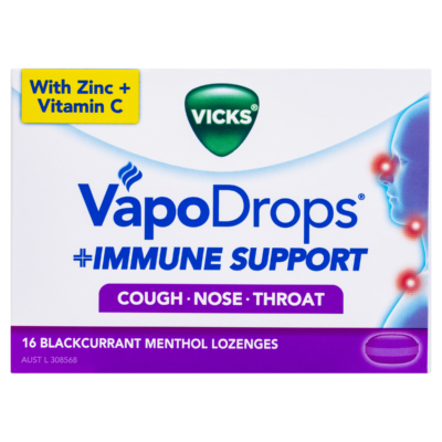 Vicks VapoDrops Immune Support Blackcurrant 16 Pack