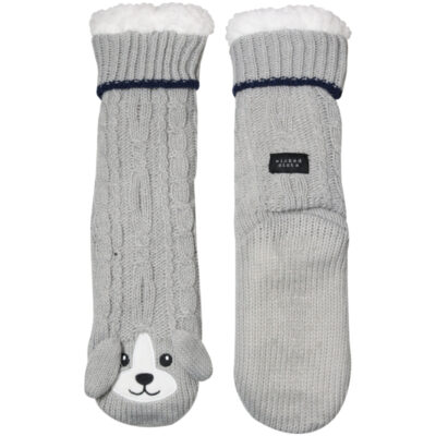 Wicked Sista Slipper Socks - Puppy Grey