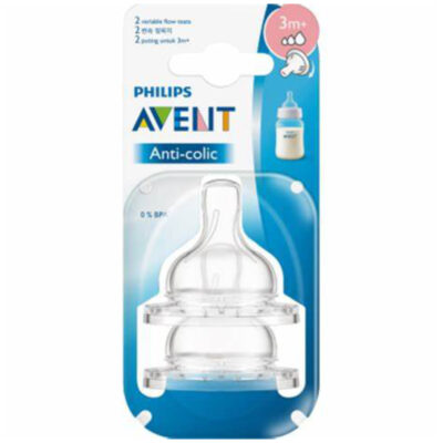 Phillips Avent Anti-Colic Teats 3month+ Variable Flow 2-pack