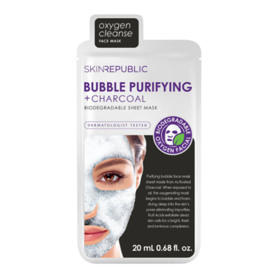 Skin Republic Bubble Purifying + Charcoal Sheet Face Mask