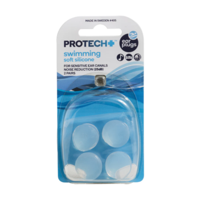 Protech Soft Silicone Ear Plugs for Swimming (2 Pairs)