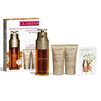 Clarins-Double Serum and Nutri-Lumiere Set package